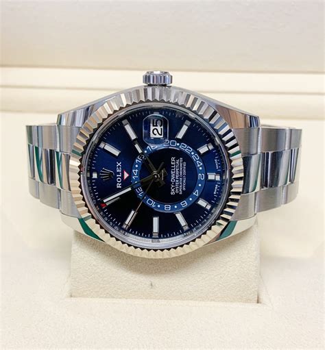 rolex sky blue dial watch|blue face rolex sky dweller.